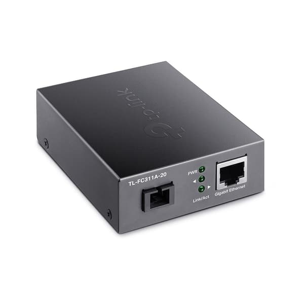 TP-Link TL-FC311A-20 - V1 - Mediekonverter - GigE - 1000Base-T, WDM, 1000Base-SC - RJ-45 / SC single mode - op til 20 km - 1310 (RX) / 1550 (TX) nm
