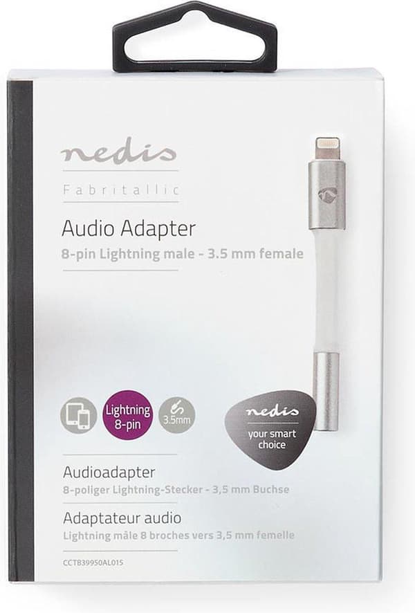 Lightning Adapter | Apple Lightning 8 Pin | 3,5 mm hona | guldpläterad | 0,15 mm | Runda | Aluminium | Täck Fönsterlåda