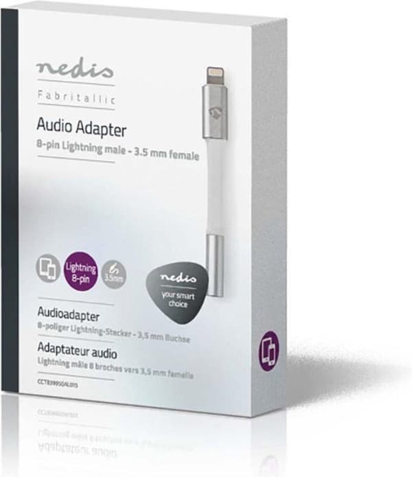 Lightning Adapter | Apple Lightning 8 Pin | 3,5 mm hona | guldpläterad | 0,15 mm | Runda | Aluminium | Täck Fönsterlåda