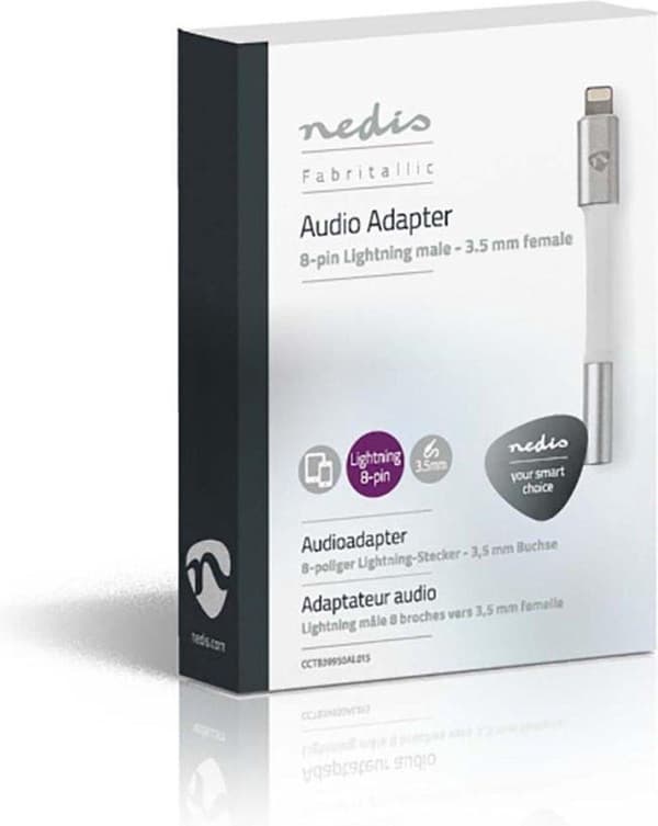 Lightning Adapter | Apple Lightning 8 Pin | 3,5 mm hona | guldpläterad | 0,15 mm | Runda | Aluminium | Täck Fönsterlåda