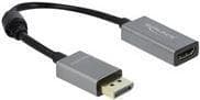 DeLOCK - Video-/lydadapter - DisplayPort / HDMI - DisplayPort (M) til HDMI (W) - 20 cm - grå, sort - 4K-understøttelse, aktiv (66436)