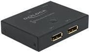 DeLock DisplayPort 2 - 1 switch tovejs 8K 30 Hz - video/lyd switch - 2 x DisplayPort - desktop