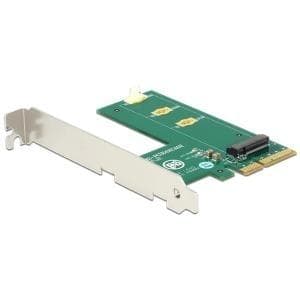 DeLOCK PCI Express x4-kort > 1 x intern NVMe M.2 Key M - minneskontroller - 1 sändare/kanal - M.2-kort - PCIe 3.0 x4 (89561) Grön, Vit