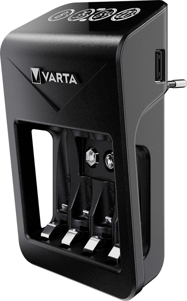 Varta Batterioplader - LCD-stikoplader inklusive 4x AA 2100 mAh