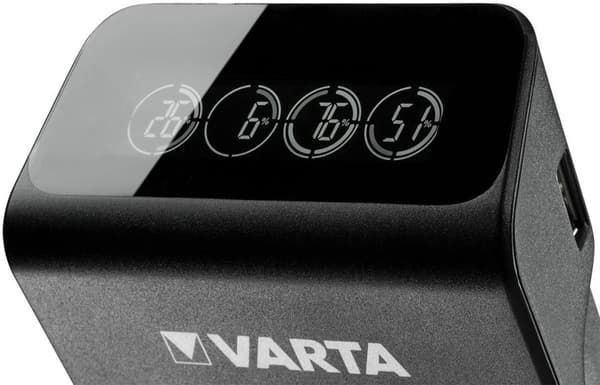 Varta Batterioplader - LCD-stikoplader inklusive 4x AA 2100 mAh