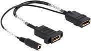 Delock - DisplayPort-kabel - DisplayPort (W) til DC-stik, DisplayPort (W) panel monteres - 30 cm - understøtter 4K 60 Hz (3840 x 2160) - sort (87039)