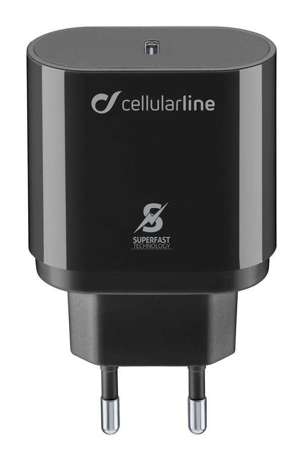 Cellularline - Rejseoplader, 25W PD usb-c Samsung, sortChargeur secteur, 25W PD usb-c Samsung, noirTravel oplader, 25W PD usb-c Samsung, sort Sort