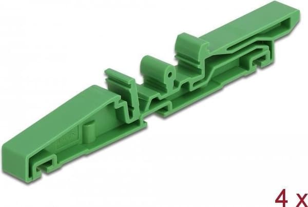 DeLOCK - DIN-skinneclips - grøn (pakke med 4) (66262)