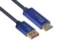 Pikkukuva 1 / 6: Good Connections® SmartFLEX DisplayPort 1.4 - HDMI 2.0 -kaapeli - 4K UHD @60Hz RGB / 4:4:4 - KUPARIN JOHDIN, alumiinikotelo - ERITTÄIN JOUSTAVA - tumm