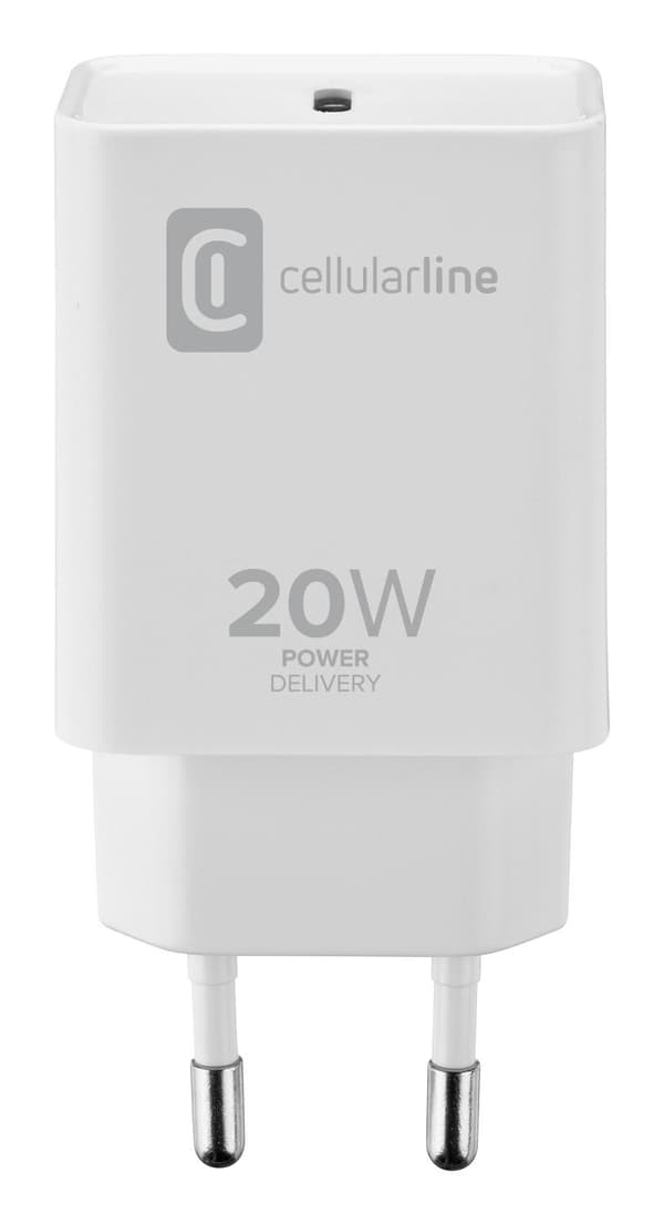 Cellularline - Matkalaturi, 20 W PD usb-c iPhone, valkoinen Chargeur secteur, 20 W PD usb-c iPhone, blancTravel laturi, 20 W PD usb-c iPhone, valkoine