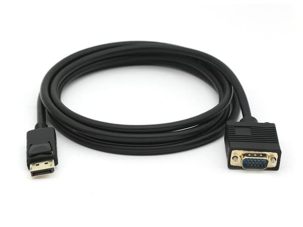 Udstyr DisplayPort til VGA (HD15) kabel - M/M - 2m - VGA (D-Sub) - DisplayPort - Han - Han - Lige (119338)