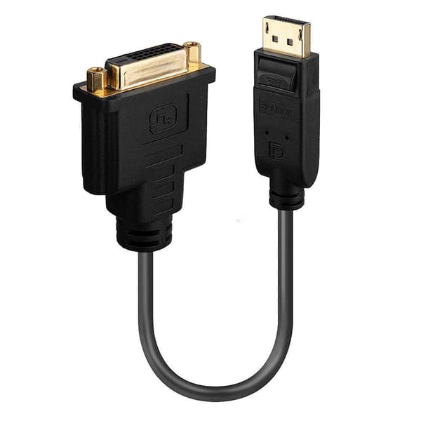 Lindy - DisplayPort-adapter - DisplayPort (M) til DVI-D (V) - 15 cm - sort