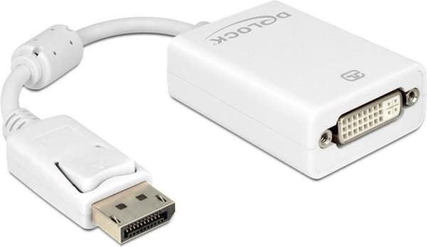 Delock - DisplayPort til DVI skærmadapter - hvid