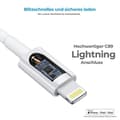 Miniatyrbillede 3 af 5: Opladnings-/datakabel lyn 2m hvid MFI-certificeret (385240)
