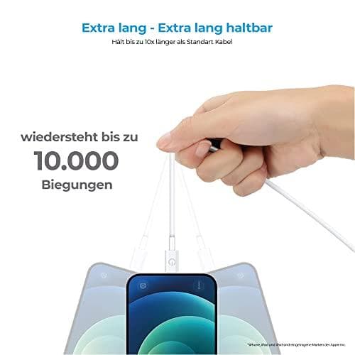 Opladnings-/datakabel lyn 2m hvid MFI-certificeret (385240)