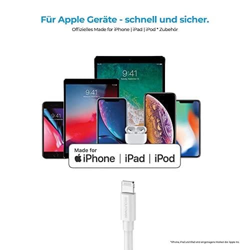 Opladnings-/datakabel lyn 2m hvid MFI-certificeret (385240)