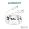 Miniatyrbillede 2 af 5: Opladnings-/datakabel lyn 2m hvid MFI-certificeret (385240)