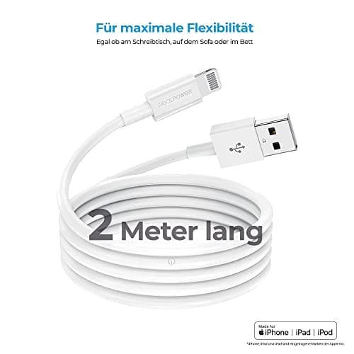 Opladnings-/datakabel lyn 2m hvid MFI-certificeret (385240)