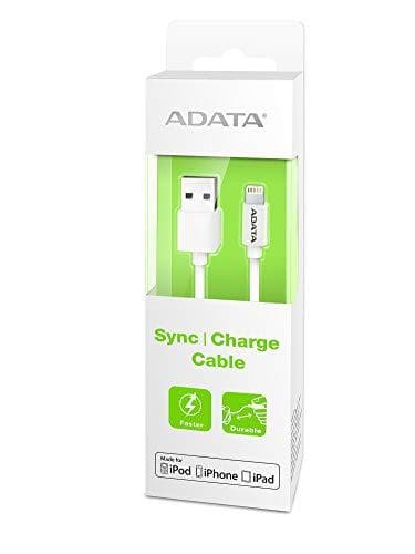 ADATA - opladnings-/datakabel - USB (M) til Lightning (M) - 1 m - hvid - til Apple iPad/iPhone/iPod (Lightning)