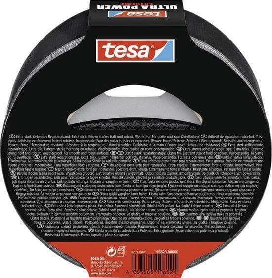 tesa ULTRA POWER EXTREME 56623-00000-00 reparationstape sort (L x B) 25 mx 50 mm 1 stk (56623-00000-00)