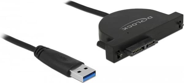 DeLOCK USB3.0 til Slim SATA-konverter - Lagercontroller - SATA 6Gb/s - 6 Gbit/s - USB3.0 - Sort (64048) Sort