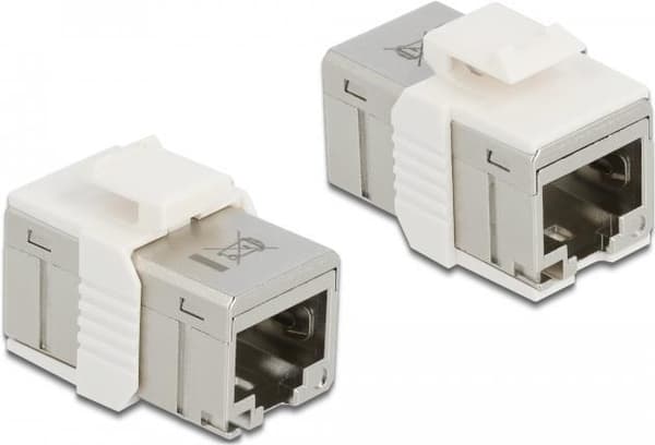 DeLOCK - Netværkskobling - RJ-45 (F) til RJ-45 (F) - STP - CAT 6a - Keystone-stik (86012)