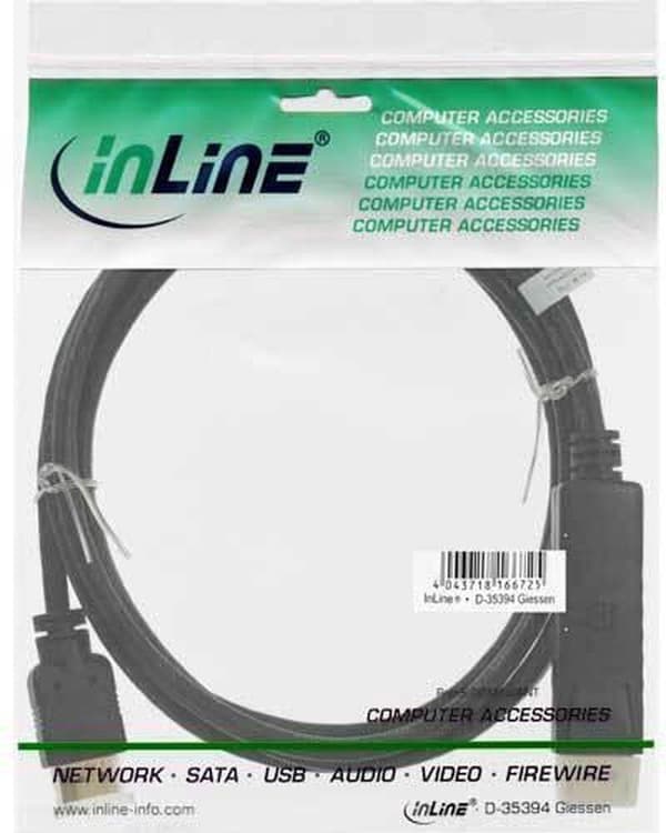 InLine 17182 videokabeladapter 2 m DisplayPort HDMI Sort
