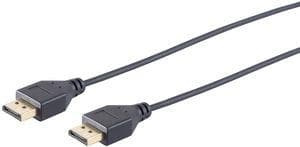 shiverpeaks BASIC-S DisplayPort 1.2 -kaapeli, musta, 0,5 m pistoke - pistoke (20P20C), erittäin ohuet, kullatut nastat, Ka - 1 kpl (BS10-49015)