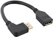 INLINE - DisplayPort-adapter - DisplayPort (F) lige til DisplayPort (M) venstrevinklet - DisplayPort 1,4 - 15 cm - 8K-understøttelse - sort