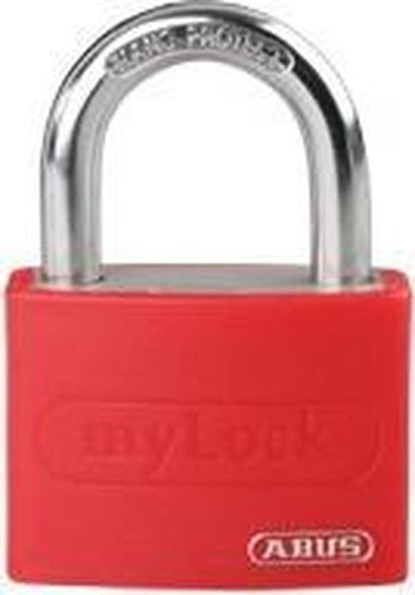 ABUS-riippulukko Series T65AL, yksittäin lukittava, sakkelin korkeus 23 mm Punainen