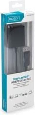 Miniatyrbillede 1 af 3: Digitus DB-340409-001-S DVI / DisplayPort-adapter [1x DisplayPort-stik - 1x DVI-stik 24+5-bens] Sort Rund, Afskærmet (dobbelt), Låsbar 15,00 cm
