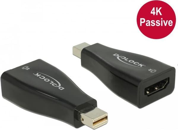 DeLOCK - Videoanslutning - DisplayPort / HDMI - Mini DisplayPort (M) till HDMI (W) - svart - passiv (65864)
