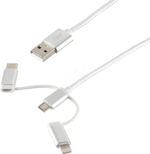 SHIVERPEAKS SHVP BS1450067 - USB 3i1 ladekabel Micro B/Type C/Lynhvid 1m (BS14-50067)