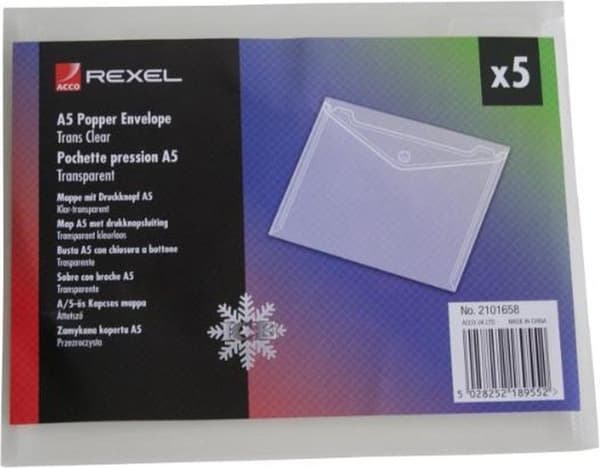 Asiakirjakirjekuoret A5 Rexel ICE läpinäkyvä