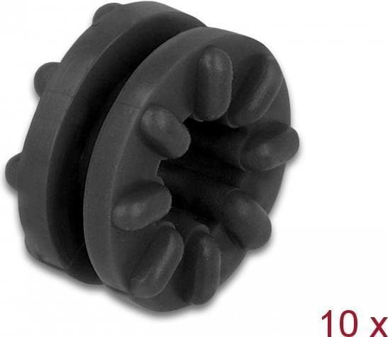 DeLOCK - Grommet ring - Sort (pakke med 10) (60191)