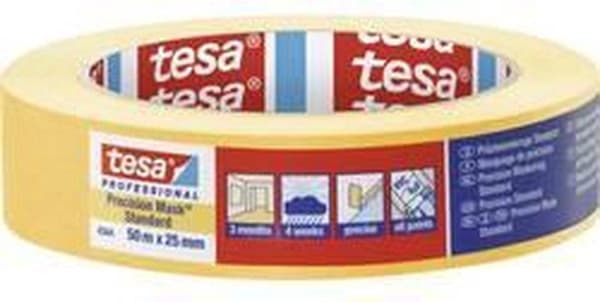 tesa PRECISIONSSTANDARD 04344-00003-00 Målartejp Präzisionskrepp Gul (LxB) 50 mx 25 mm 1 st.