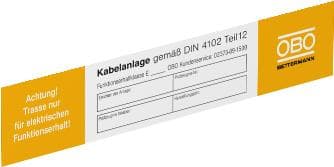 OBO Bettermann KS-E DE Självhäftande etikett Vit - Gul rektangel 10 st (7205423)