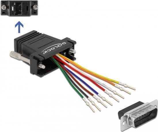 DeLOCK - Nätverksadapter - DB-15 (M) till RJ-45 (W) - svart (66647)