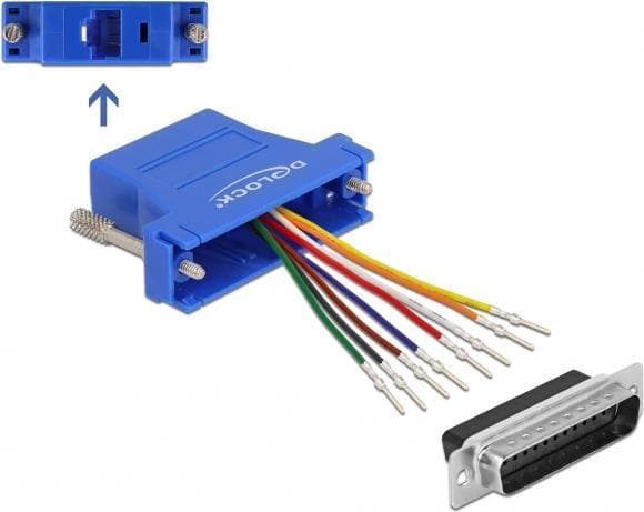 DeLOCK - Verkkosovitin - DB-25 (M) - RJ-45 (W) - Sininen (66648)