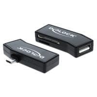 Delock Micro USB OTG-kortlæser + 1 x USB-port (91730)