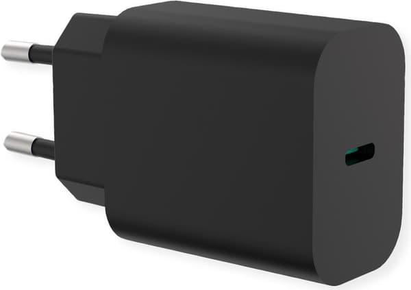 VALUE USB-oplader med Euro-stik, 1 port (Type-C PD), 25W (19.99.1094) Sort