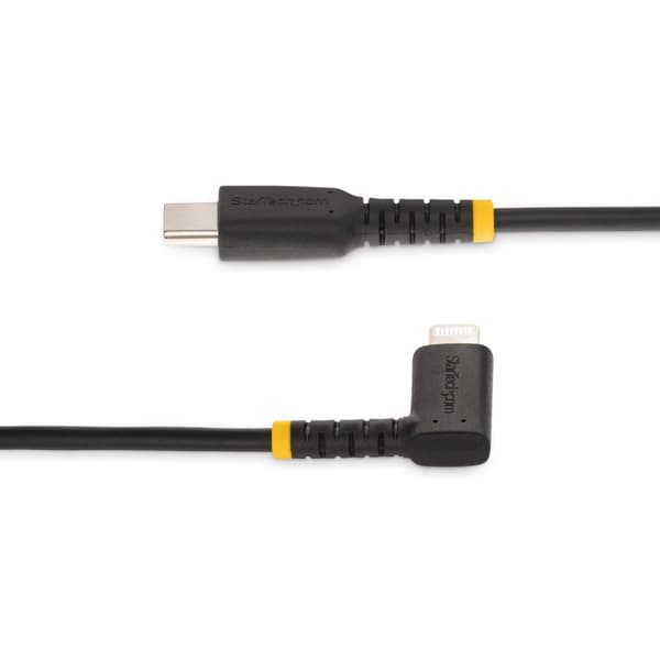 STARTECH.COM 2m Robust USB-C til Lightning-kabel USB 2.0 til Lightning-vinkelstik Apple Mfi-certificeret iPhone-opladningskabel (RUSB2CLTMM2MR)
