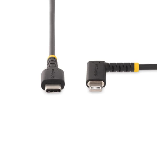 STARTECH.COM 2m Robust USB-C til Lightning-kabel USB 2.0 til Lightning-vinkelstik Apple Mfi-certificeret iPhone-opladningskabel (RUSB2CLTMM2MR)
