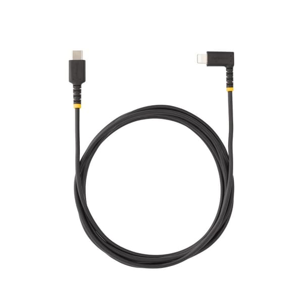 STARTECH.COM 2m Robust USB-C til Lightning-kabel USB 2.0 til Lightning-vinkelstik Apple Mfi-certificeret iPhone-opladningskabel (RUSB2CLTMM2MR)