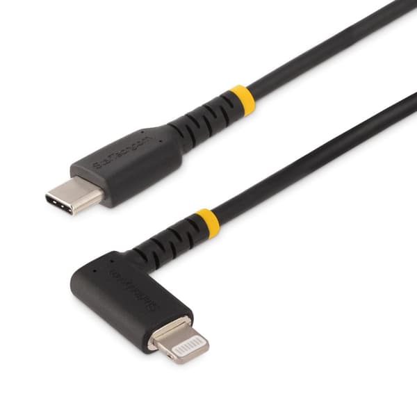 STARTECH.COM 2m Robust USB-C til Lightning-kabel USB 2.0 til Lightning-vinkelstik Apple Mfi-certificeret iPhone-opladningskabel (RUSB2CLTMM2MR)