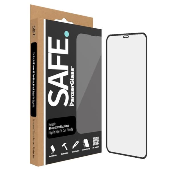 PanzerGlass SAFE. by ™ Näytönsuoja Apple iPhone 12 Pro Max | Edge to Edge - Apple - iPhone 12 Pro Max - Naarmuuntumaton - Iskunkestävä - Läpinäkyvä -