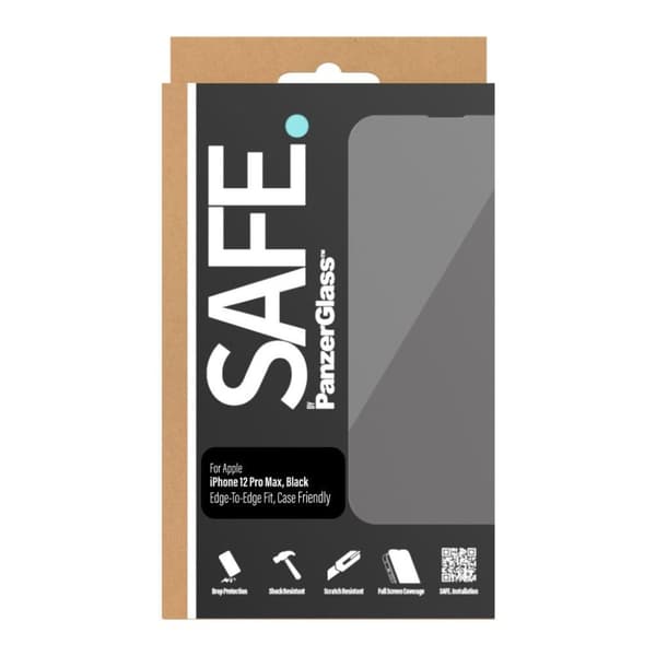 PanzerGlass SAFE. by ™ Näytönsuoja Apple iPhone 12 Pro Max | Edge to Edge - Apple - iPhone 12 Pro Max - Naarmuuntumaton - Iskunkestävä - Läpinäkyvä -