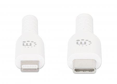 MANHATTAN USB-C til Lightning Sync/Opladningskabel USB-C han til Apple® MFi-certificeret 8-benet Lightning-stik, 0,5 m, til iPhone® / iPad® / iPod®, 4