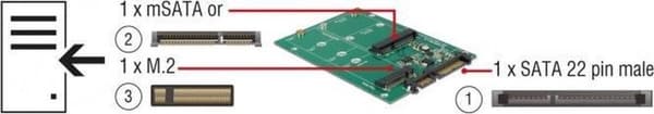 DeLOCK 62670 interfacekort/adapter M.2,mSATA Intern