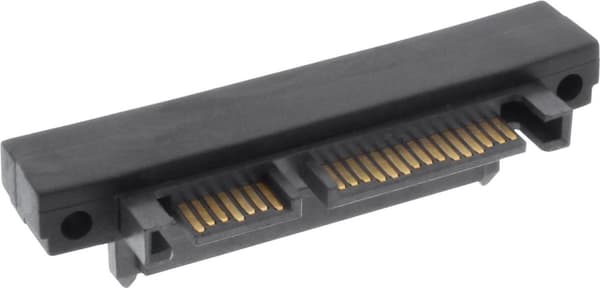 INLINE - SATA adapter, roterbar - SATA Combo (M) til SATA Combo (W) - 90° stik - Sort Sort